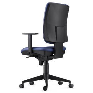 Silla Ergonómica PIERO, en Piel Natural color Negro, con Brazos Ajustables