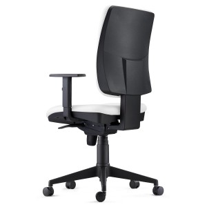 Silla Ergonómica PIERO, en Piel Natural color Negro, con Brazos Ajustables