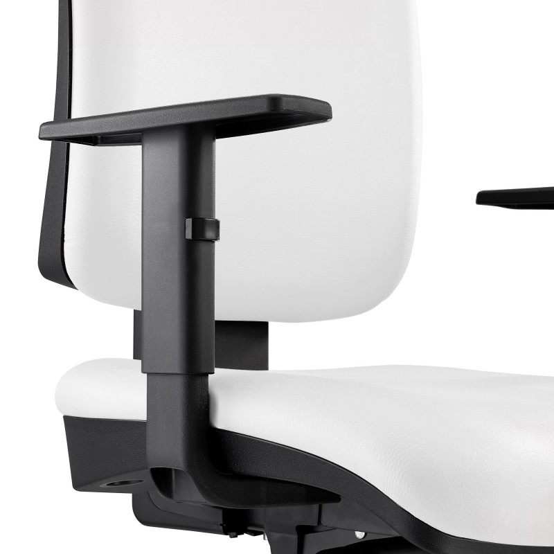 Silla Ergonómica PIERO, en Piel Natural color Negro, con Brazos Ajustables