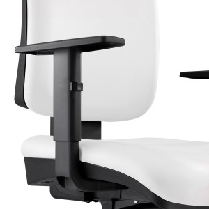 Silla Ergonómica PIERO, en Piel Natural color Negro, con Brazos Ajustables