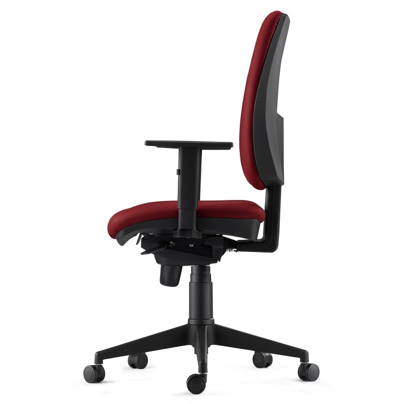 Silla Ergonómica PIERO, en Piel Natural color Negro, con Brazos Ajustables