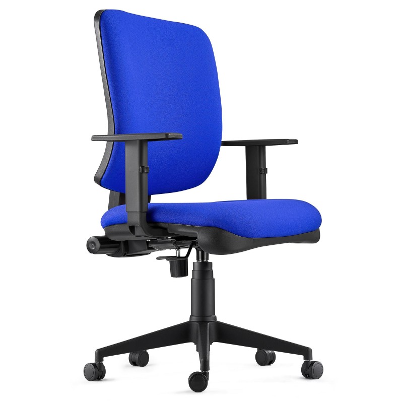 Silla Ergonómica DIEGO, grueso acolchado, tela negra