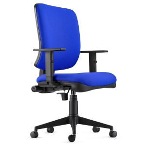 Silla Ergonómica DIEGO, grueso acolchado, tela negra