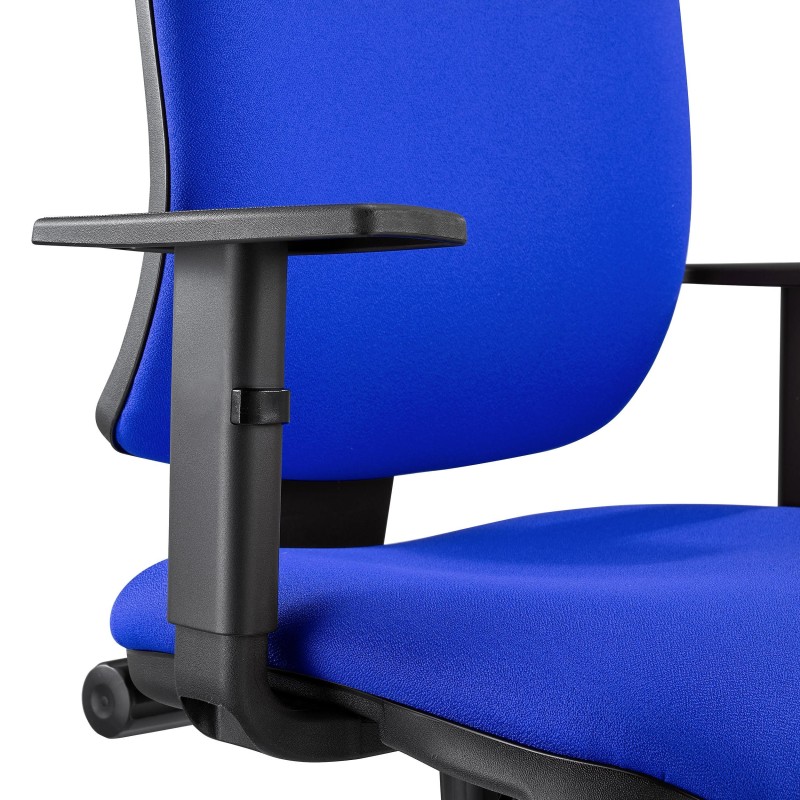 Silla Ergonómica DIEGO, grueso acolchado, tela negra