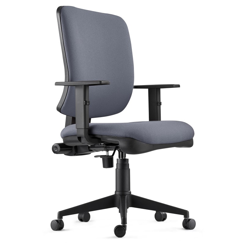 Silla Ergonómica DIEGO, grueso acolchado, tela negra