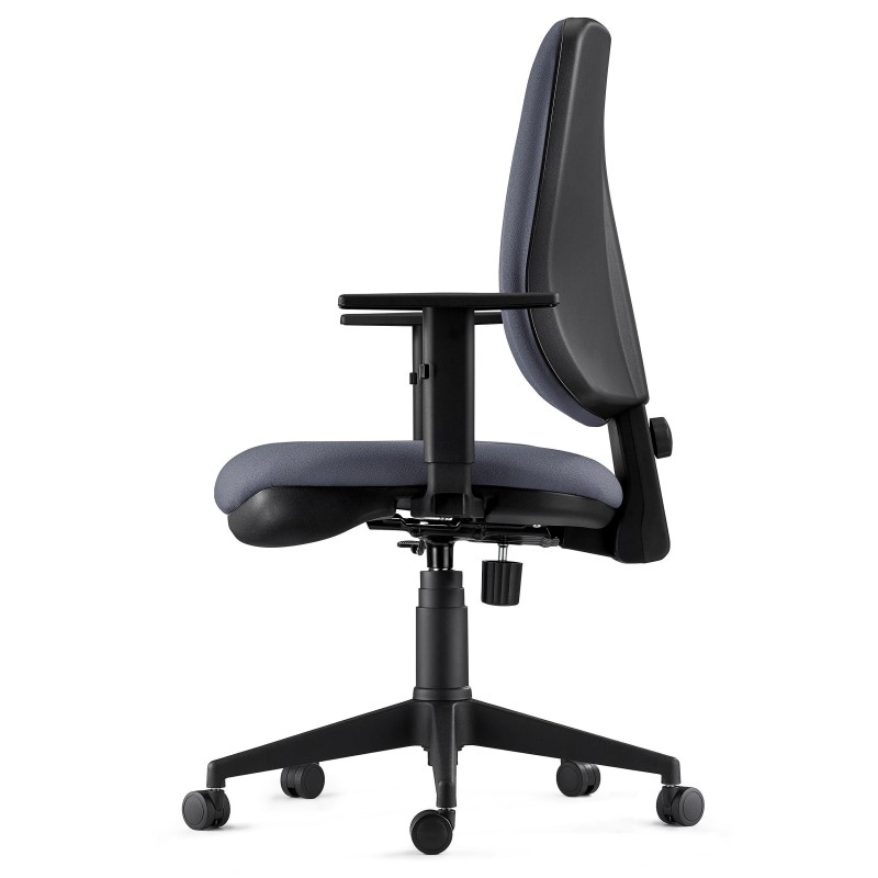 Silla Ergonómica DIEGO, grueso acolchado, tela negra