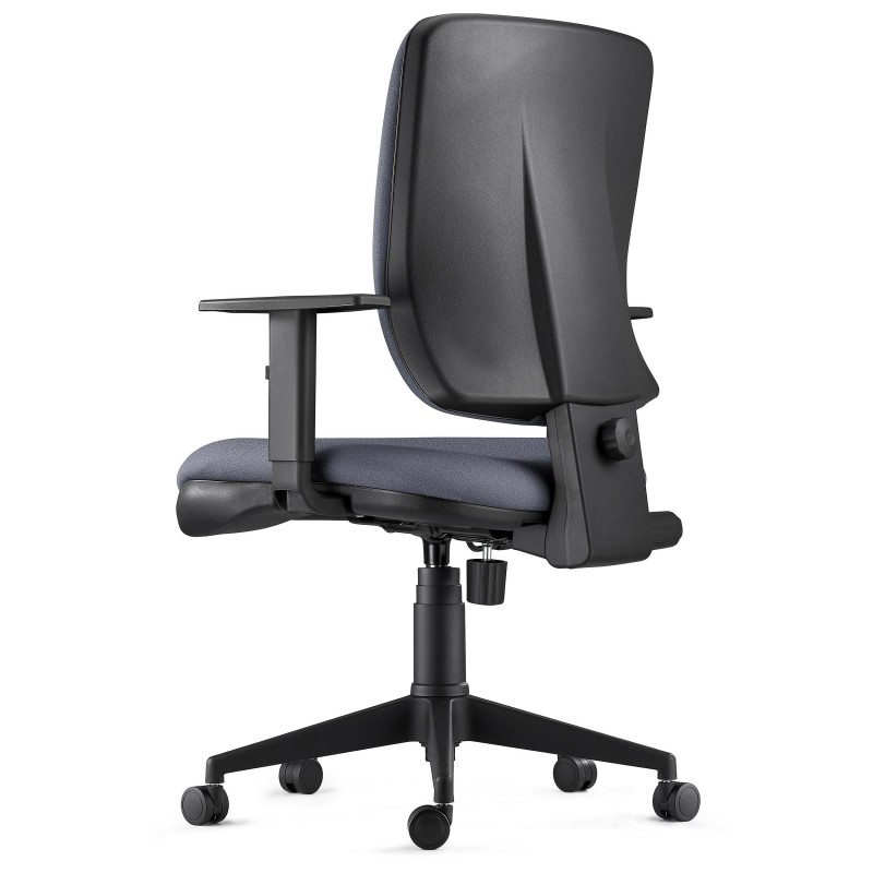 Silla Ergonómica DIEGO, grueso acolchado, tela negra