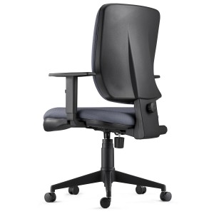 Silla Ergonómica DIEGO, grueso acolchado, tela negra