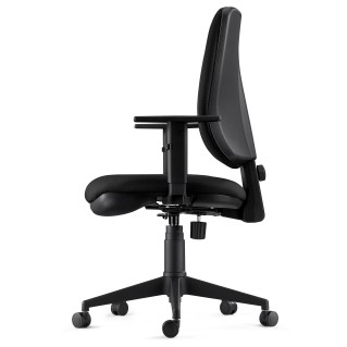 Silla Ergonómica DIEGO, grueso acolchado, tela negra 2