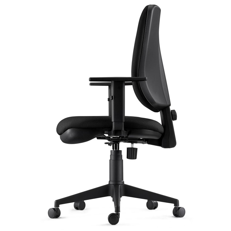 Silla Ergonómica DIEGO, grueso acolchado, tela negra