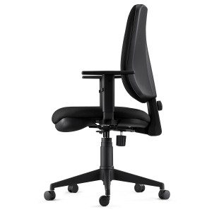 Silla Ergonómica DIEGO, grueso acolchado, tela negra