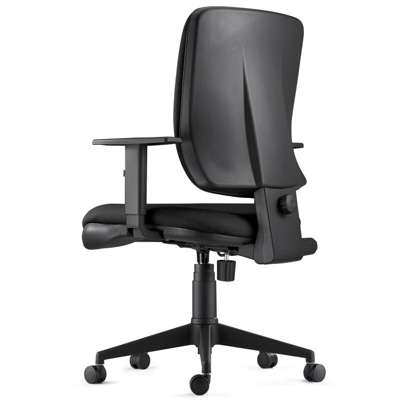 Silla Ergonómica DIEGO, grueso acolchado, tela negra