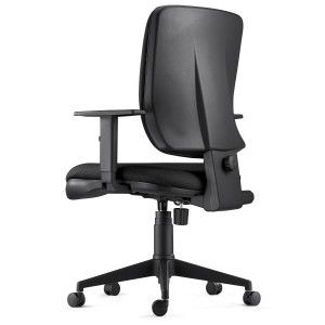 Silla Ergonómica DIEGO, grueso acolchado, tela negra