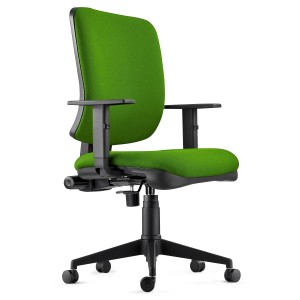 Silla Ergonómica DIEGO, grueso acolchado, tela negra
