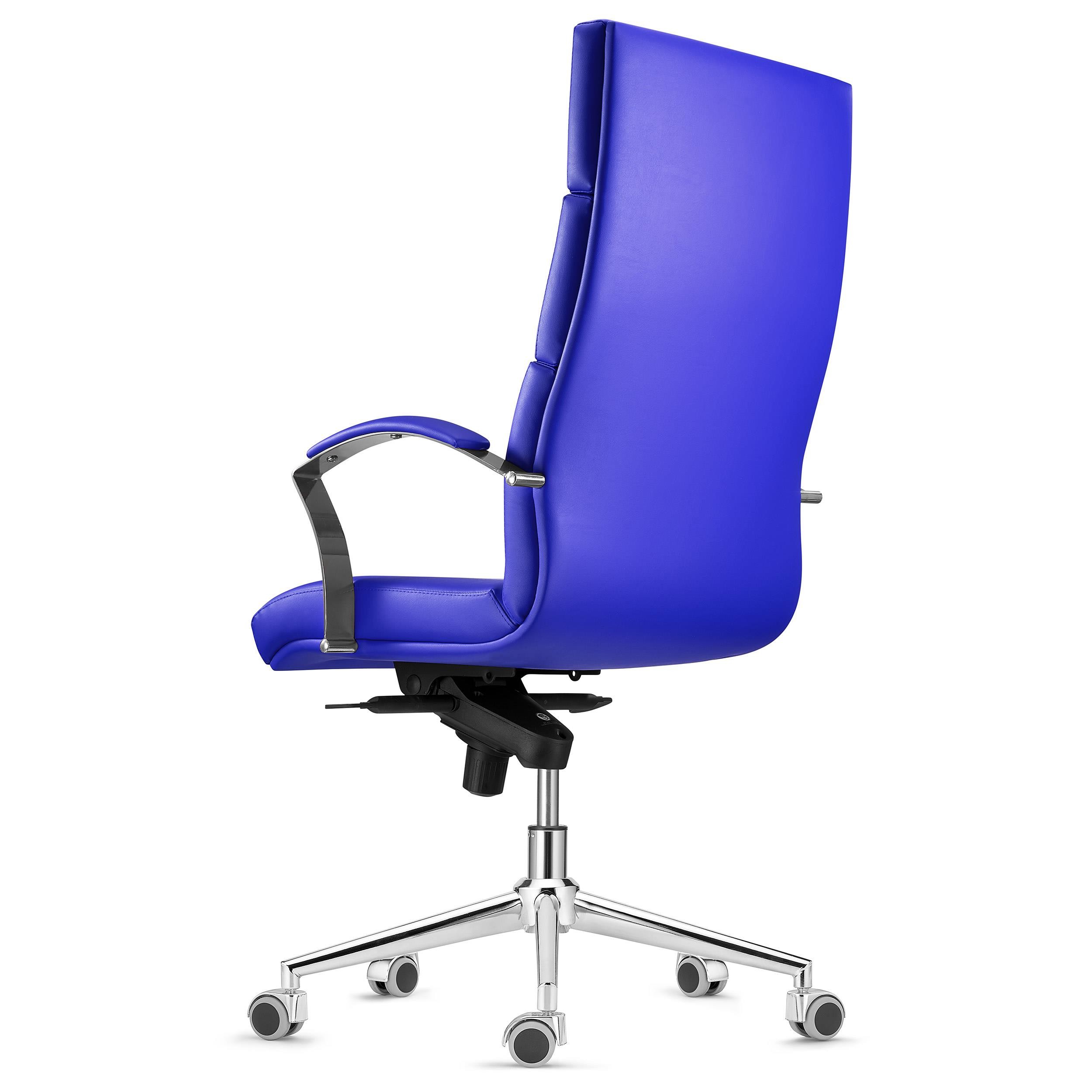 Sillón de Oficina RABAT, en Piel color Negro, Basculante, Gran Calidad y Diseño