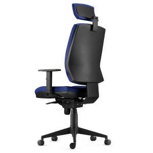 Silla Ergonómica OLIVER, reposacabezas, tela negra