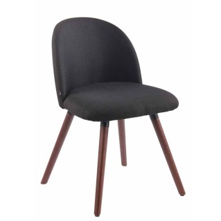 Silla de Confidente MINA, Madera Nogal y Tela Negra