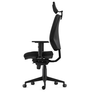 Silla Ergonómica OLIVER, reposacabezas, tela negra 2