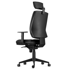 Silla Ergonómica OLIVER, reposacabezas, tela negra