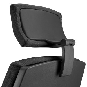 Silla Ergonómica OLIVER, reposacabezas, tela negra