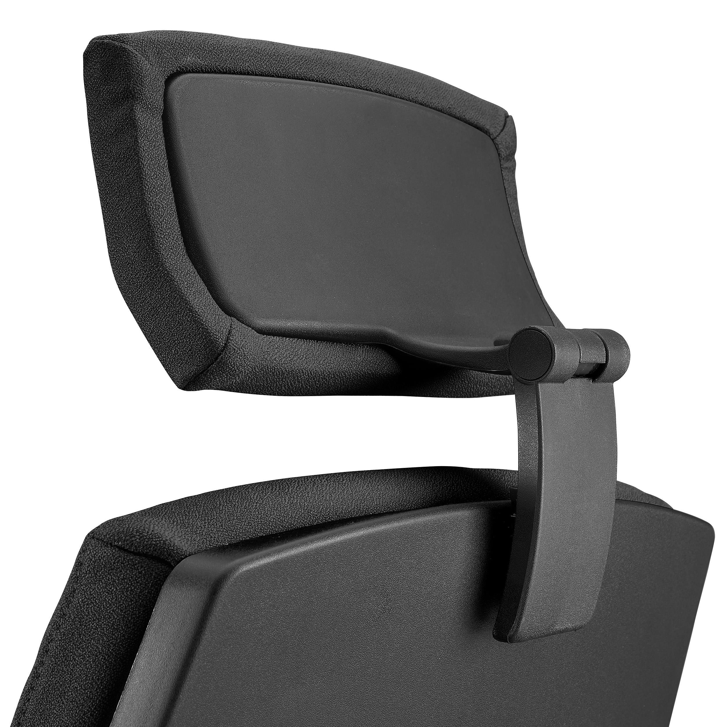 Silla Ergonómica OLIVER, Tela Negra, Reposacabezas, Uso 8 Horas, Grueso Acolchado