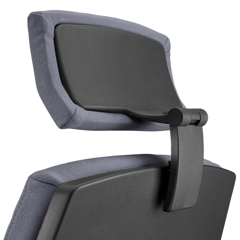 Silla Ergonómica OLIVER, reposacabezas, tela negra