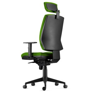 Silla Ergonómica OLIVER, reposacabezas, tela negra