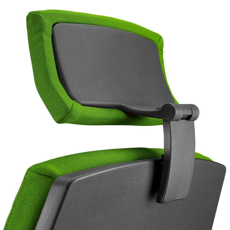 Silla Ergonómica OLIVER, reposacabezas, tela negra