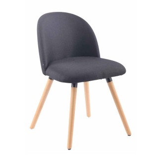 Silla de Confidente MINA, Madera Haya y Tela Negra