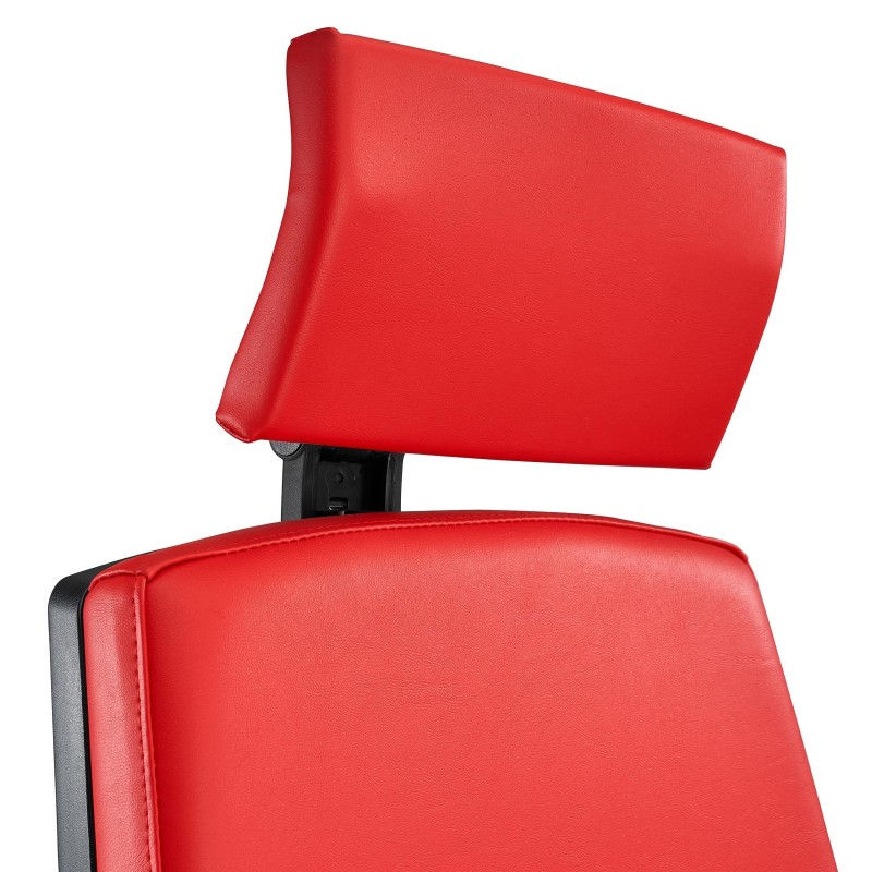 Silla Ergonómica OLIVER, reposacabezas, piel negra