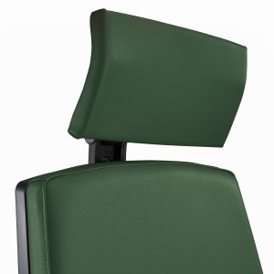 Silla Ergonómica OLIVER, reposacabezas, piel negra