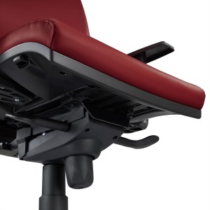 Silla Ergonómica OLIVER, reposacabezas, piel real negra