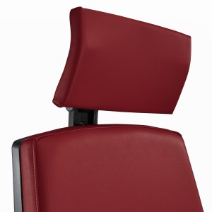 Silla Ergonómica OLIVER, reposacabezas, piel real negra