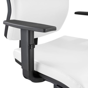 Silla Ergonómica OLIVER, reposacabezas, piel real negra