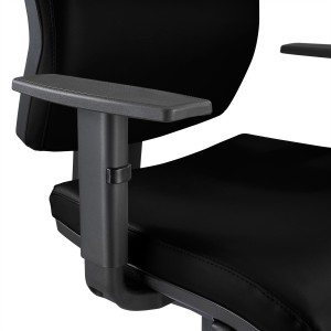 Silla Ergonómica OLIVER, reposacabezas, piel real negra