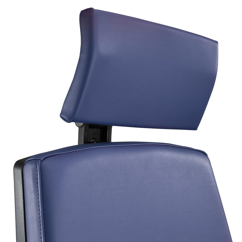 Silla Ergonómica OLIVER, reposacabezas, piel real negra