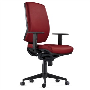 Silla Ergonómica OLIVER, piel real negra