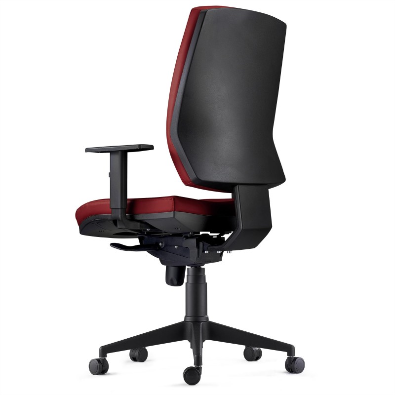 Silla Ergonómica OLIVER, piel real negra