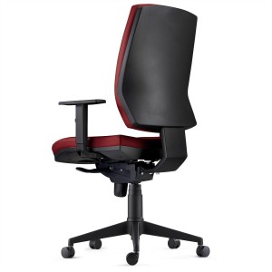 Silla Ergonómica OLIVER, piel real negra