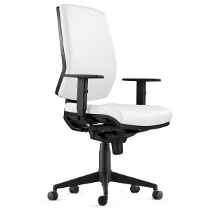 Silla Ergonómica OLIVER, piel real negra