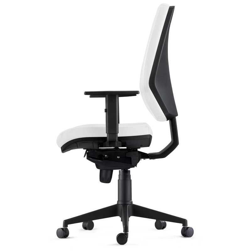 Silla Ergonómica OLIVER, piel real negra