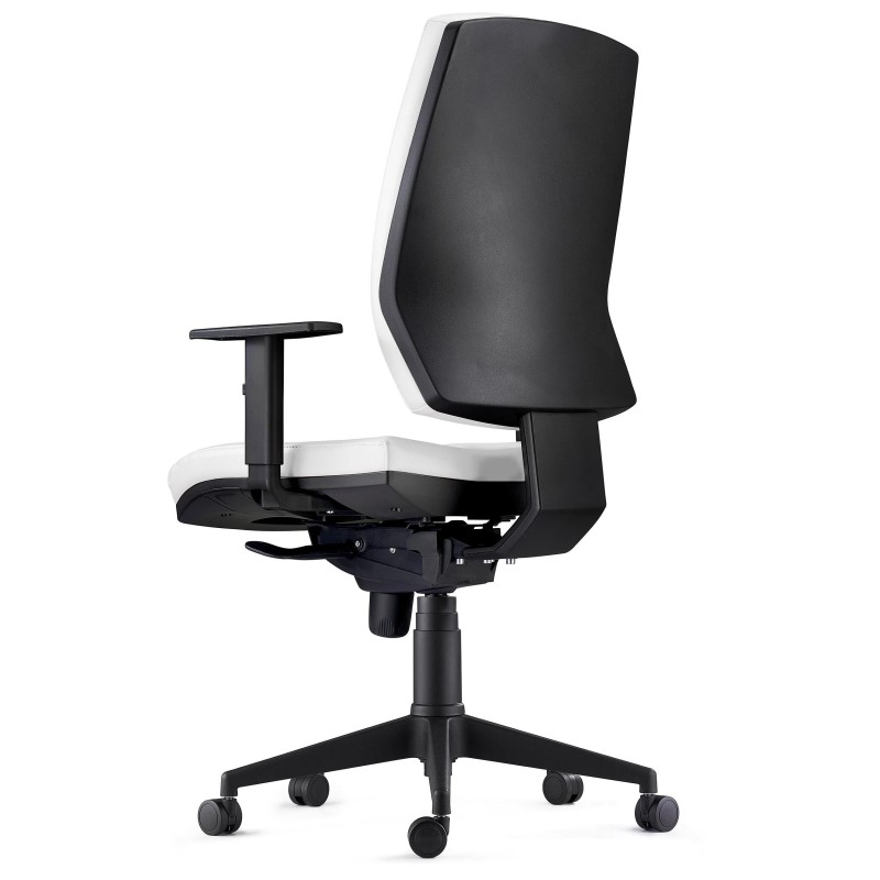 Silla Ergonómica OLIVER, piel real negra