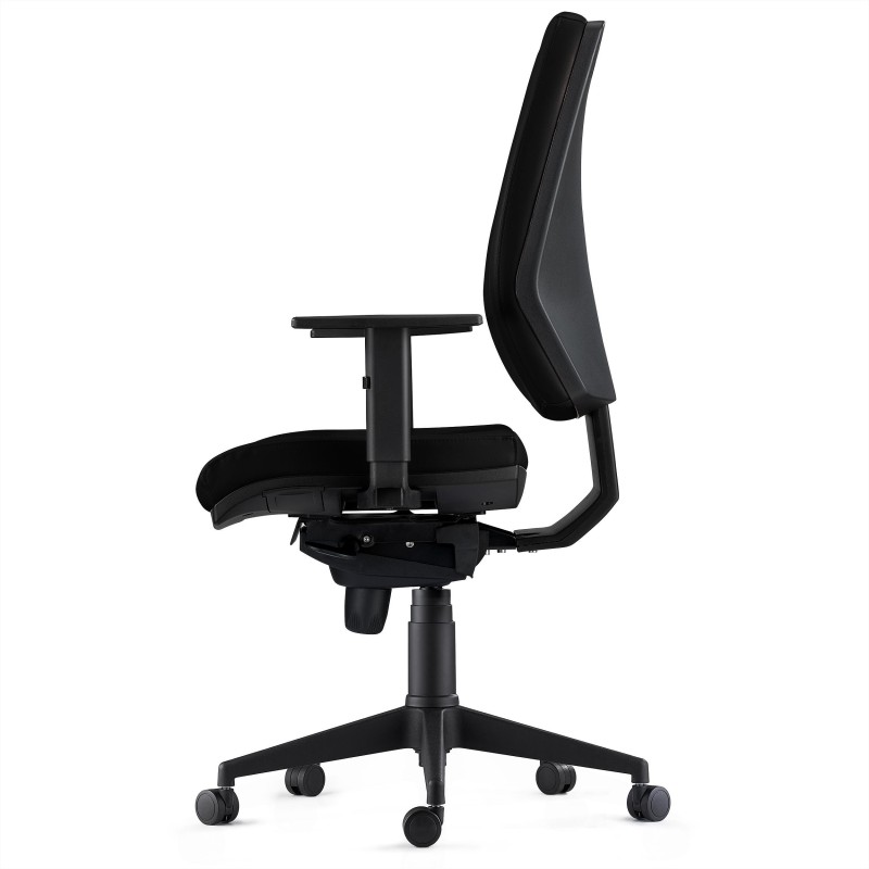 Silla Ergonómica OLIVER, piel real negra