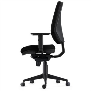 Silla Ergonómica OLIVER, piel real negra