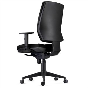 Silla Ergonómica OLIVER, piel real negra