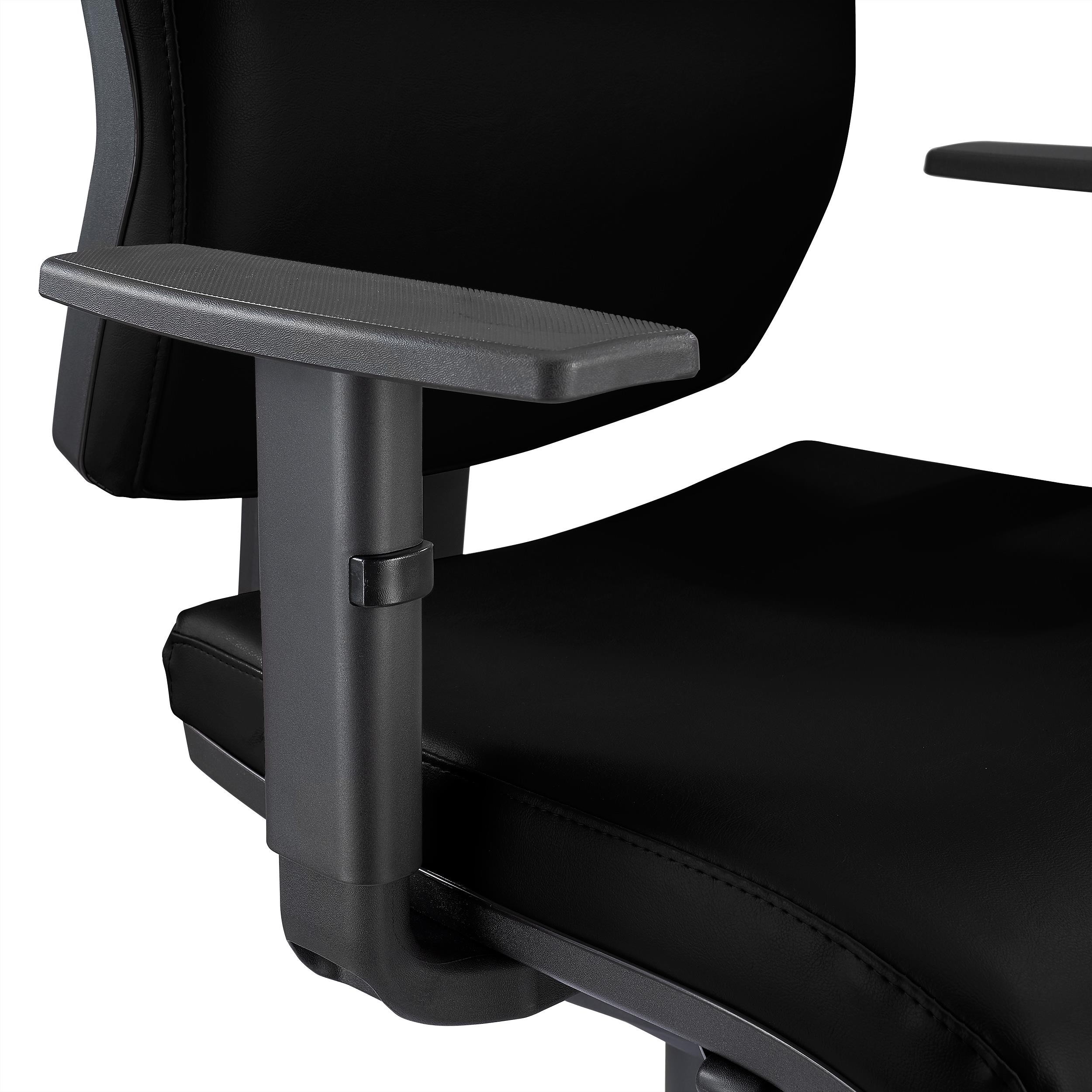 Silla Ergonómica OLIVER, Piel Real Negra, Uso 8 Horas, Grueso Acolchado
