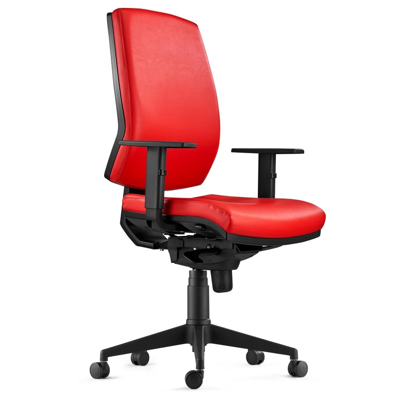 Silla Ergonómica OLIVER, piel negra