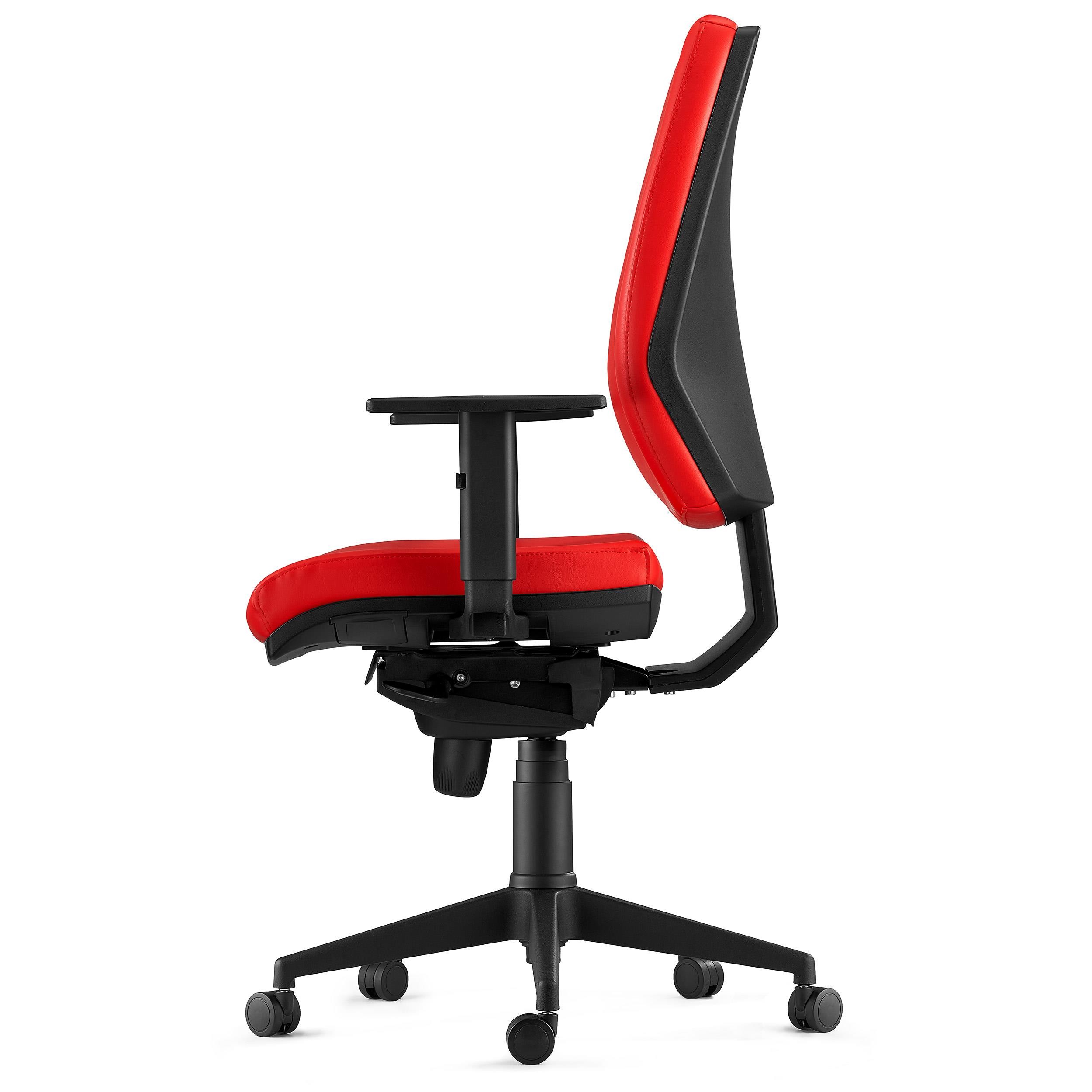 Silla Ergonómica OLIVER, Piel Negra, Uso 8 Horas, Grueso Acolchado