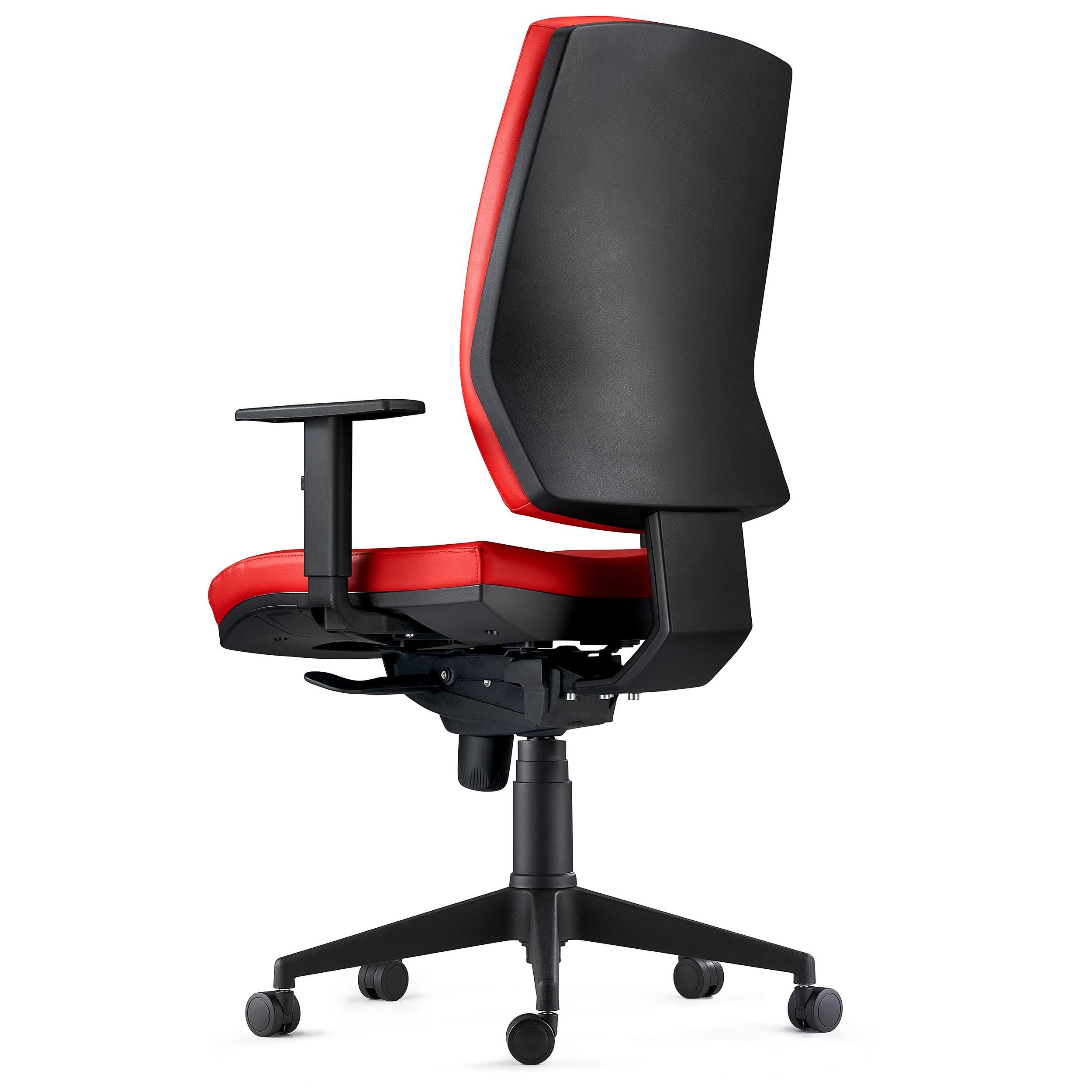 Silla Ergonómica OLIVER, Piel Negra, Uso 8 Horas, Grueso Acolchado