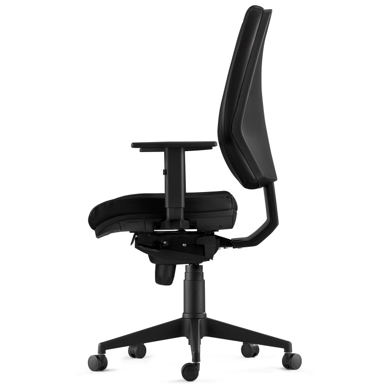 Silla Ergonómica OLIVER, piel negra